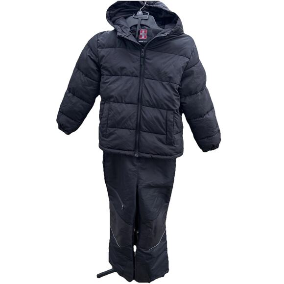 Swiss Tech Kids’ Snow Ski Suit Bib Overalls Pants Coat Black Winter Sz M 8 - Picture 1 of 9